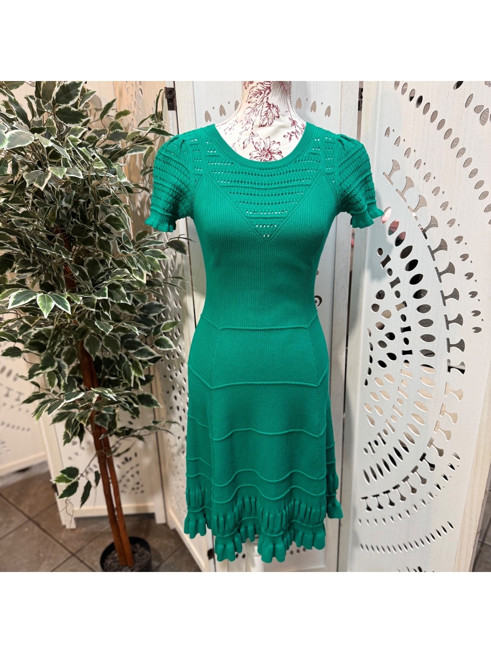Maeve by Anthropologie Emerald Green Knit Sweater Dress – Size Extra Small